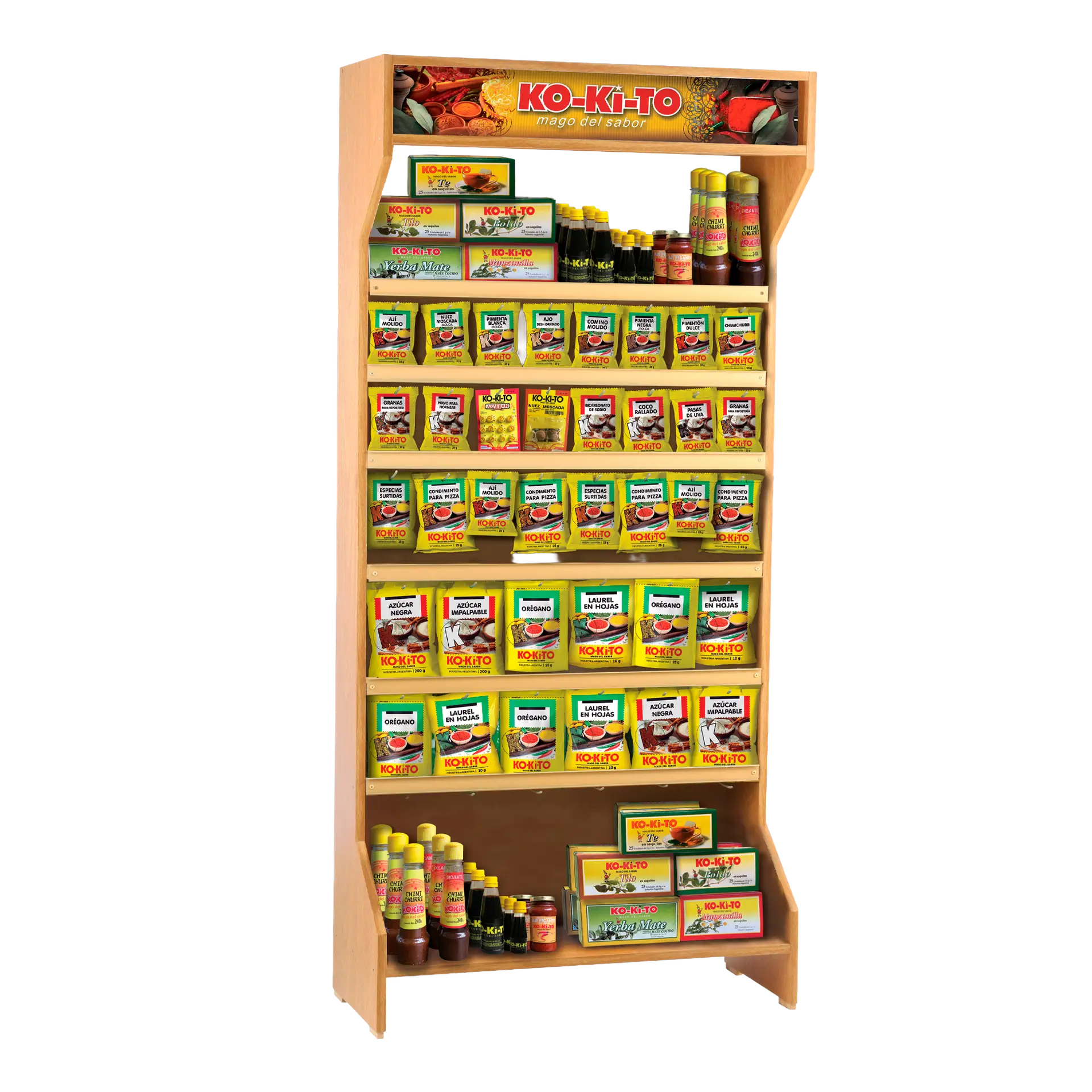 exhibidor madera kokito